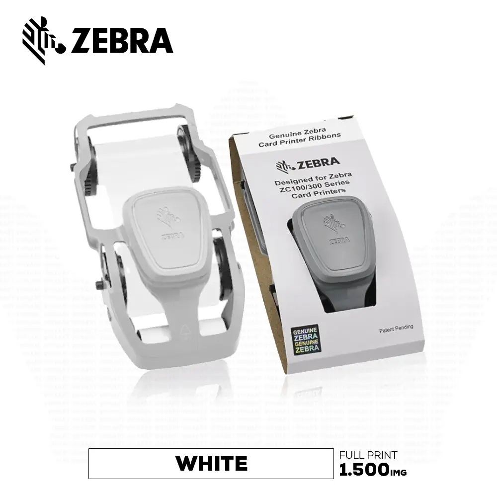 Zebra ZC100 - ZC300 White (Beyaz) Monochrome Ribon – 1500 Baskı [800300-309]
